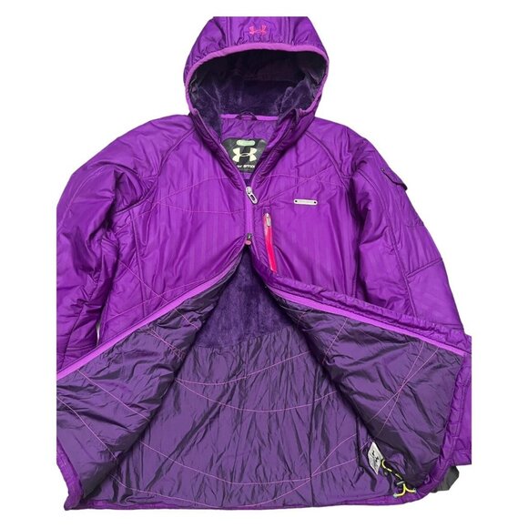 Under Armour Long Fleece-Lined Winter Puffer Parka Jacket - Womens Medium - Picture 2 of 7
